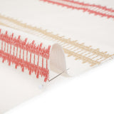 Embroidered Recycled Polyester and Cotton Woven - Raspberry Zig Zag Ladder Stripes - British Imported