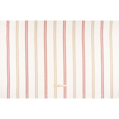 Embroidered Recycled Polyester and Cotton Woven - Raspberry Zig Zag Ladder Stripes - British Imported