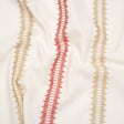 Embroidered Recycled Polyester and Cotton Woven - Raspberry Zig Zag Ladder Stripes - British Imported