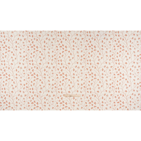 Brushed Cotton and Linen Canvas - Blush Pink Clover Leaf Vines - British Imported
