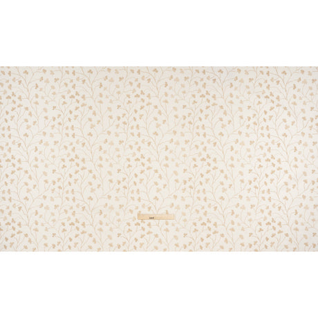 Brushed Cotton and Linen Canvas - Flax Clover Leaf Vines - British Imported