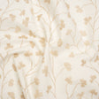 Brushed Cotton and Linen Canvas - Flax Clover Leaf Vines - British Imported