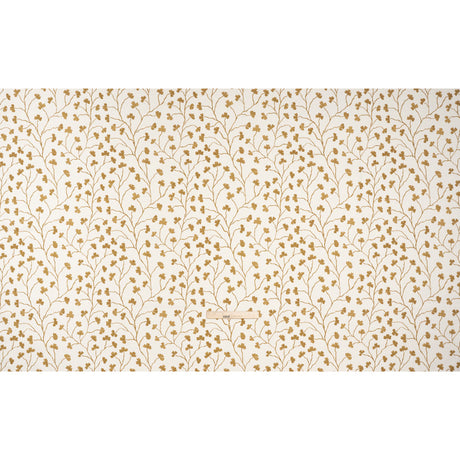 Brushed Cotton and Linen Canvas - Ochre Clover Leaf Vines - British Imported