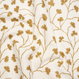 Brushed Cotton and Linen Canvas - Ochre Clover Leaf Vines - British Imported
