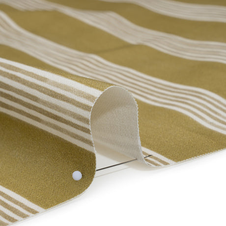 Brushed Cotton and Linen Canvas - Olive Stripes - British Imported