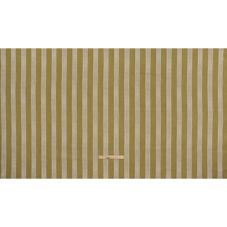 Brushed Cotton and Linen Canvas - Olive Stripes - British Imported