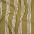 Brushed Cotton and Linen Canvas - Olive Stripes - British Imported
