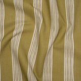 Brushed Cotton and Linen Canvas - Olive Stripes - British Imported