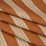Brushed Cotton and Linen Canvas - Paprika Stripes - British Imported