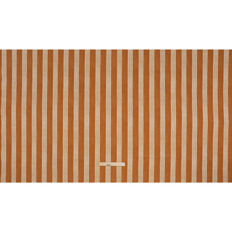Brushed Cotton and Linen Canvas - Paprika Stripes - British Imported