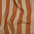 Brushed Cotton and Linen Canvas - Paprika Stripes - British Imported