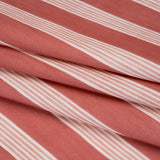 Brushed Cotton and Linen Canvas - Raspberry Stripes - British Imported