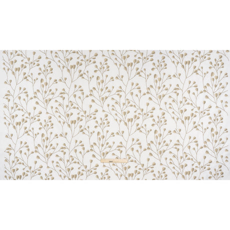 Embroidered Polyester and Cotton Woven - Linen Budding Plants - British Imported