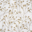 Embroidered Polyester and Cotton Woven - Linen Budding Plants - British Imported