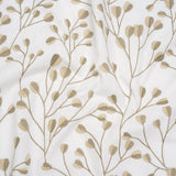 Embroidered Polyester and Cotton Woven - Linen Budding Plants - British Imported