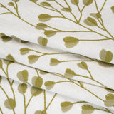 Embroidered Polyester and Cotton Woven - Olive Budding Plants - British Imported