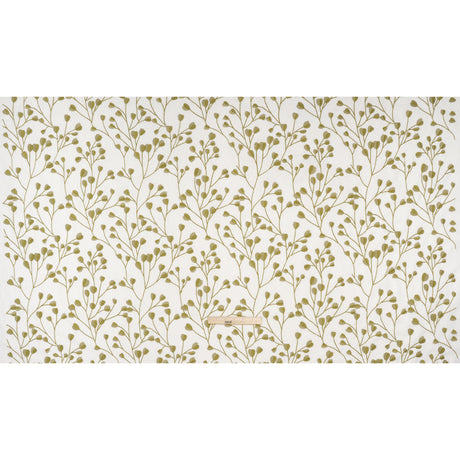 Embroidered Polyester and Cotton Woven - Olive Budding Plants - British Imported