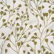 Embroidered Polyester and Cotton Woven - Olive Budding Plants - British Imported