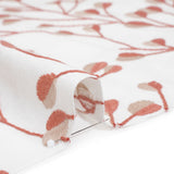 Embroidered Polyester and Cotton Woven - Raspberry Budding Plants - British Imported