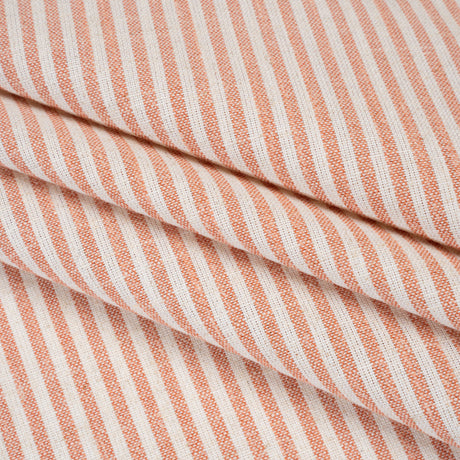 Recycled Polyester Blend Woven - Blush Pink Candy Stripes - British Imported
