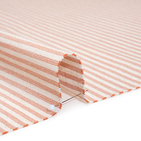 Recycled Polyester Blend Woven - Blush Pink Candy Stripes - British Imported