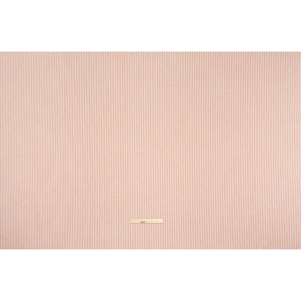 Recycled Polyester Blend Woven - Blush Pink Candy Stripes - British Imported
