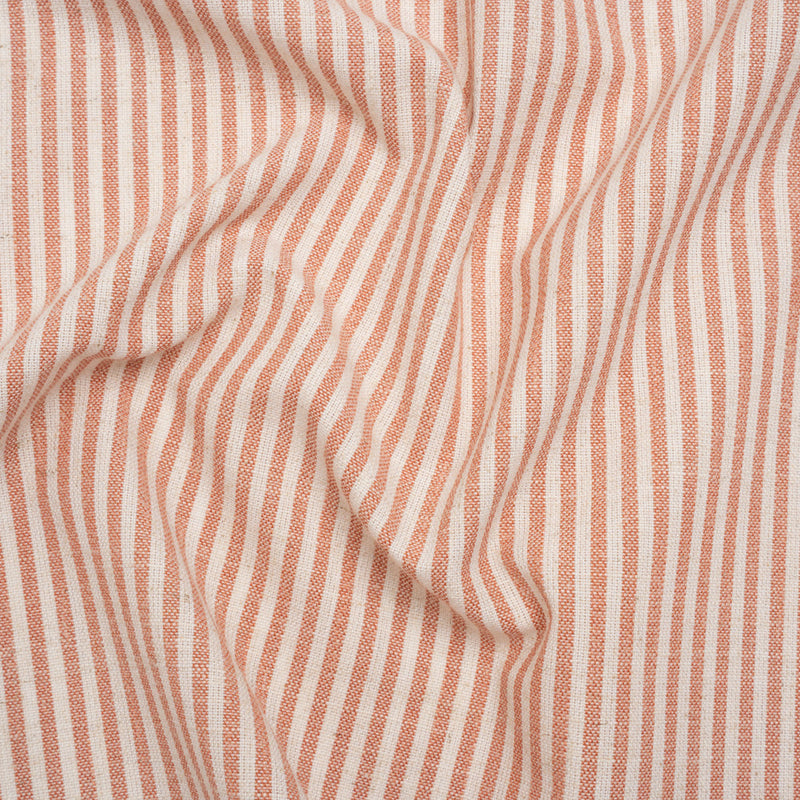 Recycled Polyester Blend Woven - Blush Pink Candy Stripes - British Imported