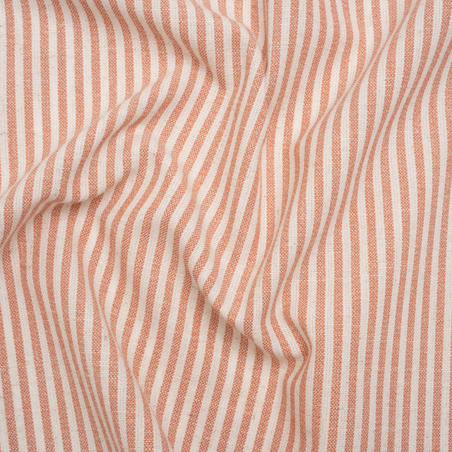 Recycled Polyester Blend Woven - Blush Pink Candy Stripes - British Imported