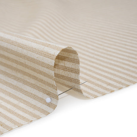 Recycled Polyester Blend Woven - Linen Candy Stripes - British Imported