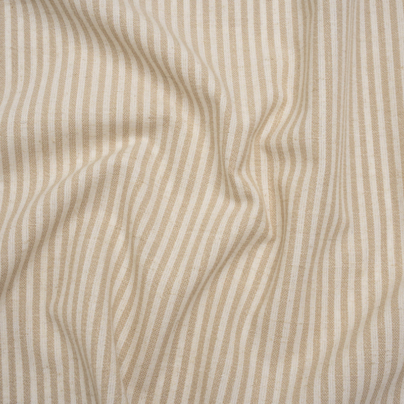 Recycled Polyester Blend Woven - Linen Candy Stripes - British Imported