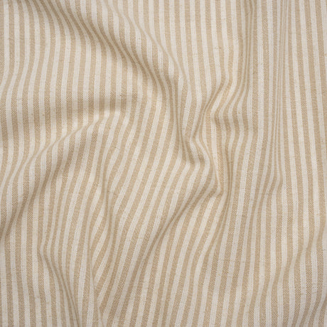 Recycled Polyester Blend Woven - Linen Candy Stripes - British Imported