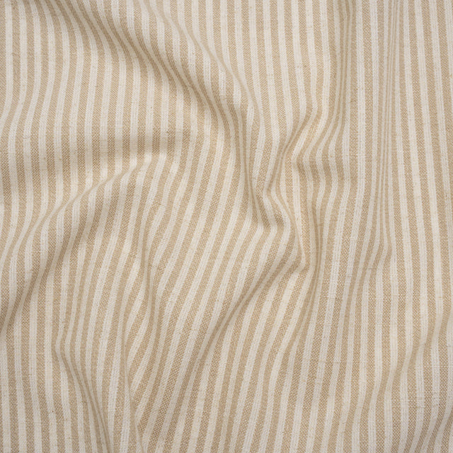 Recycled Polyester Blend Woven - Linen Candy Stripes - British Imported