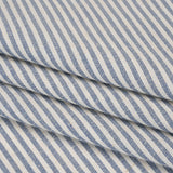 Recycled Polyester Blend Woven - Navy Candy Stripes - British Imported