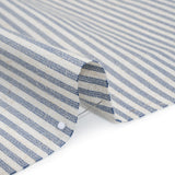 Recycled Polyester Blend Woven - Navy Candy Stripes - British Imported