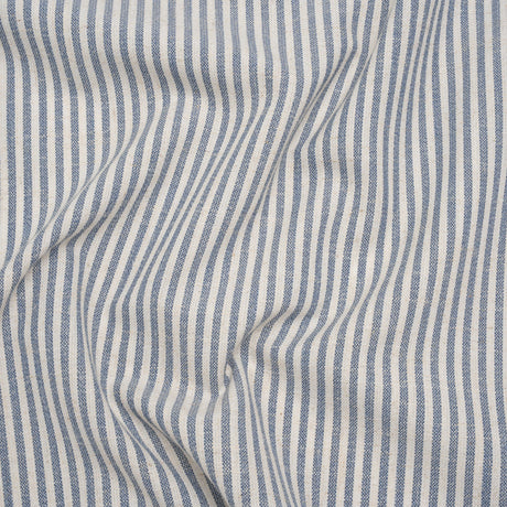 Recycled Polyester Blend Woven - Navy Candy Stripes - British Imported