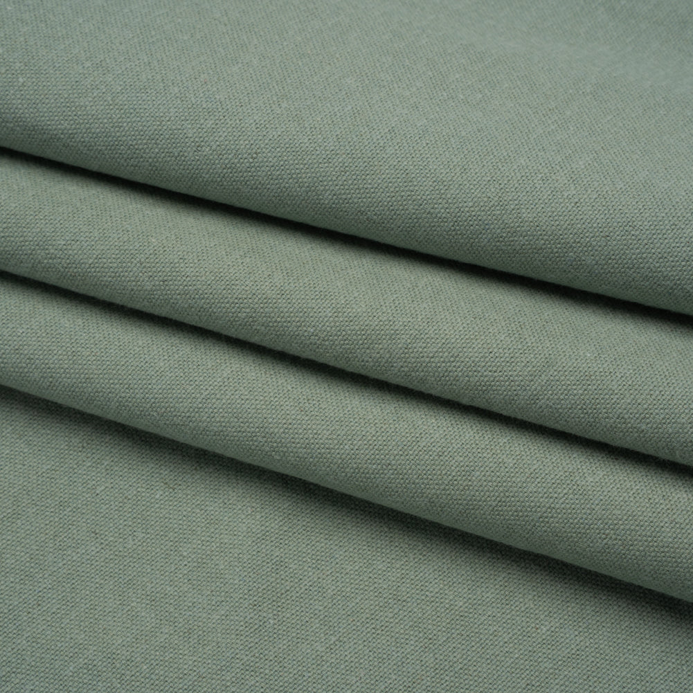 Brushed Cotton and Linen Woven - Aqua - British Imported
