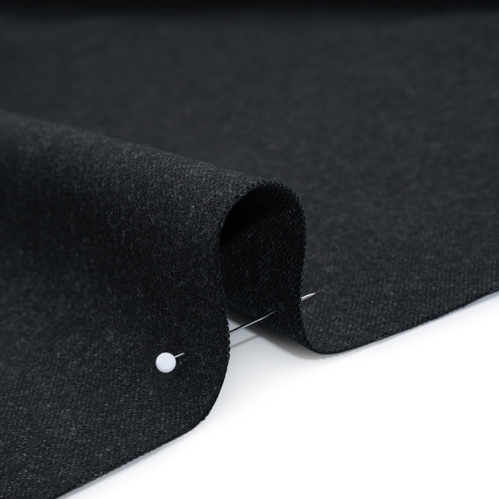 Brushed Cotton and Linen Woven - Carbon - British Imported