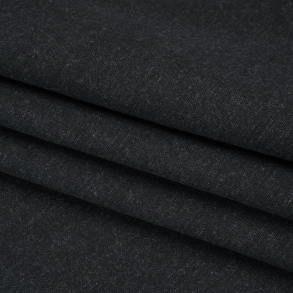 Double Wide Brushed Cotton and Linen Woven - Carbon - British Imported