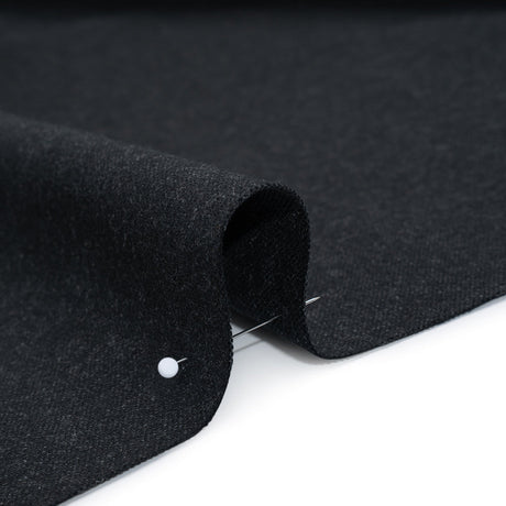 Double Wide Brushed Cotton and Linen Woven - Carbon - British Imported
