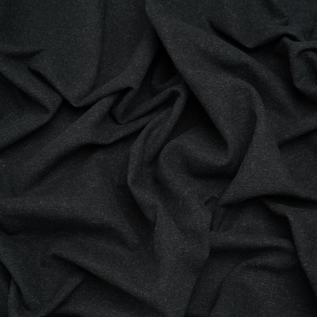 Double Wide Brushed Cotton and Linen Woven - Carbon - British Imported