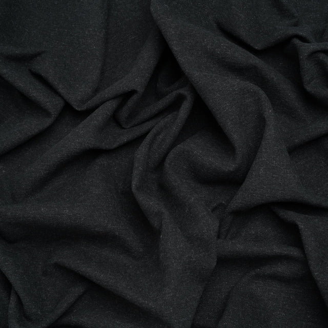 Double Wide Brushed Cotton and Linen Woven - Carbon - British Imported