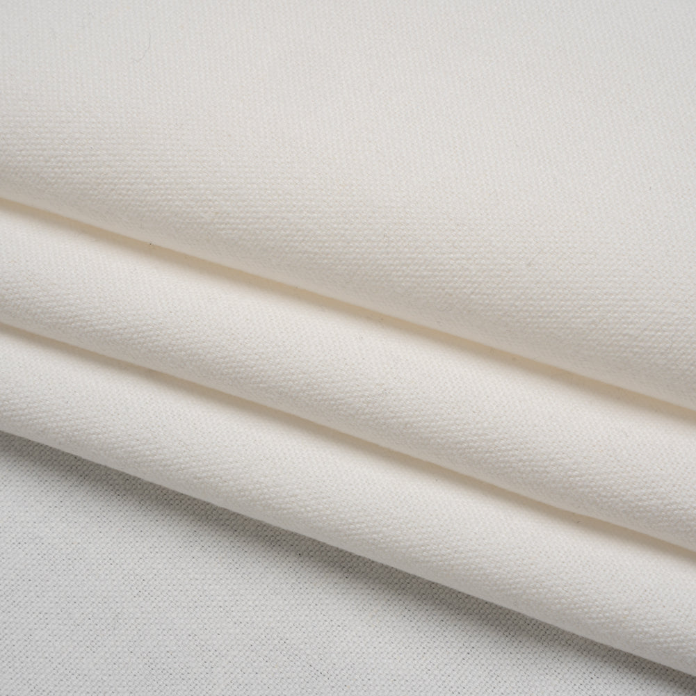 Brushed Cotton and Linen Woven - Chalk - British Imported
