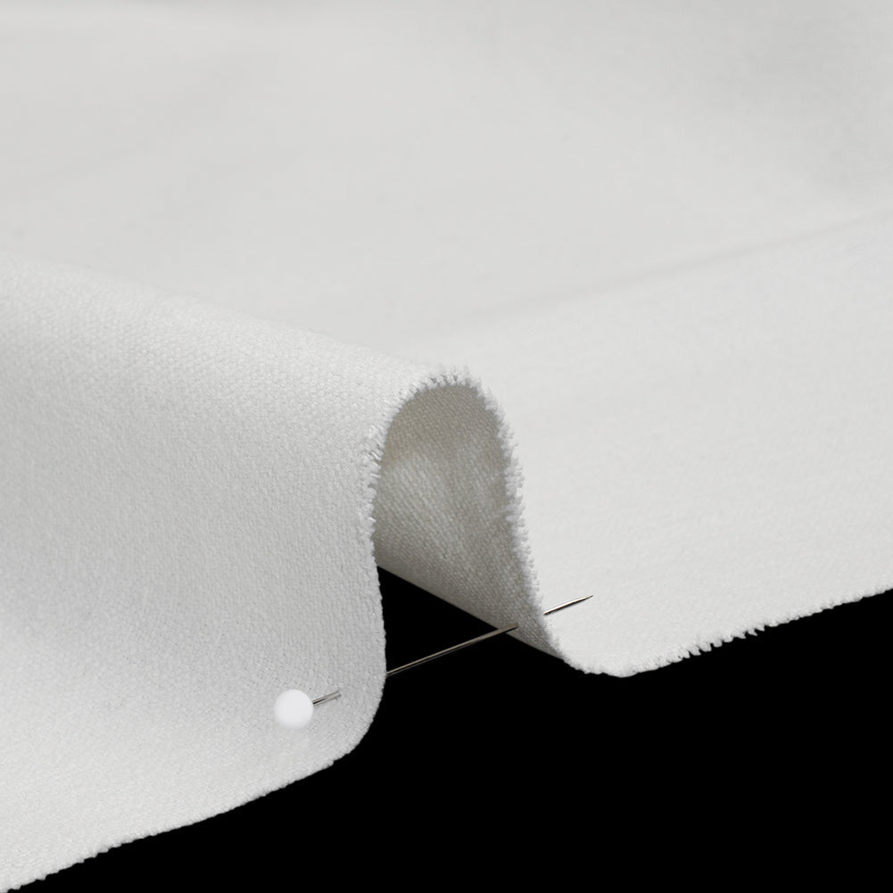 Double Wide Brushed Cotton and Linen Woven - Chalk - British Imported