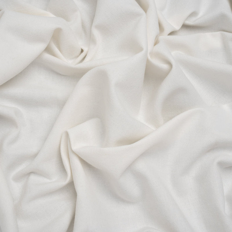 Double Wide Brushed Cotton and Linen Woven - Chalk - British Imported