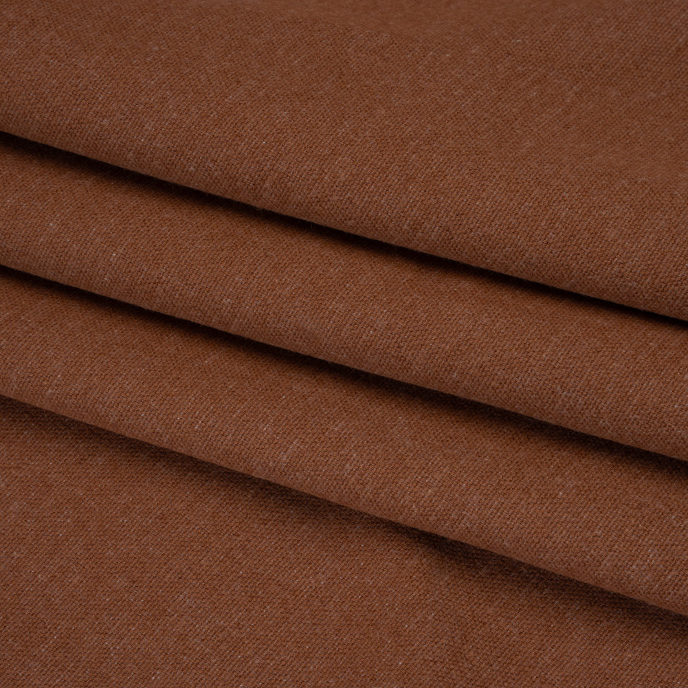 Brushed Cotton and Linen Woven - Cinnamon - British Imported