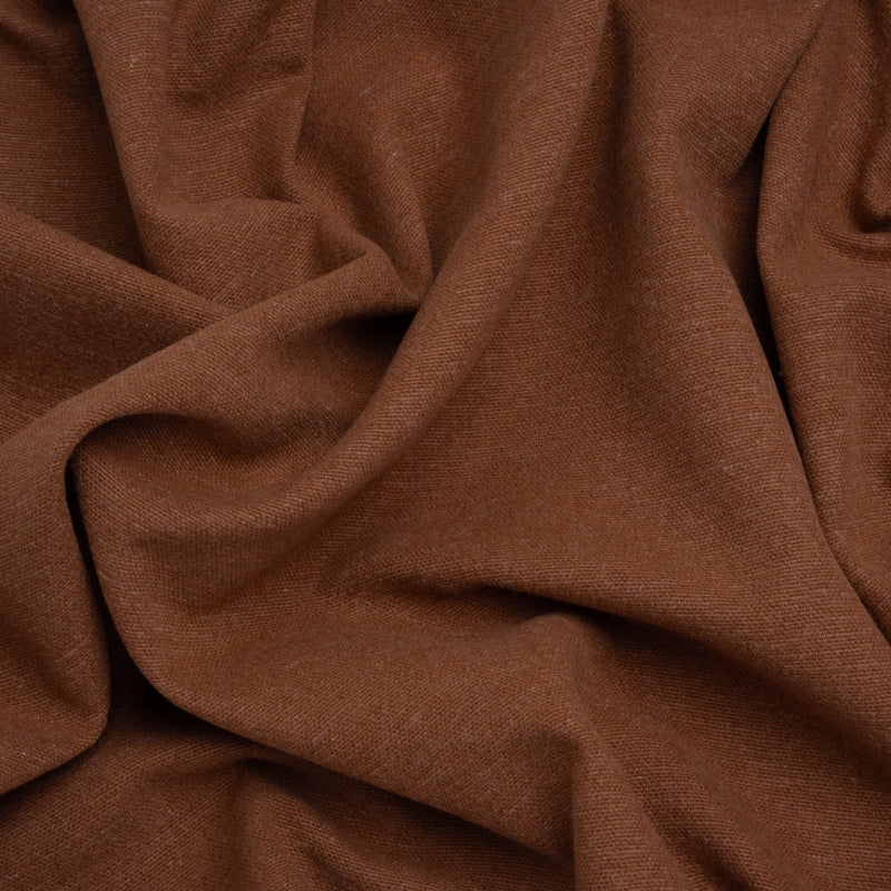 Brushed Cotton and Linen Woven - Cinnamon - British Imported