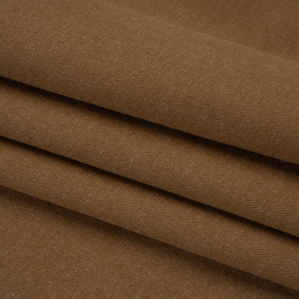 Brushed Cotton and Linen Woven - Hazelnut - British Imported