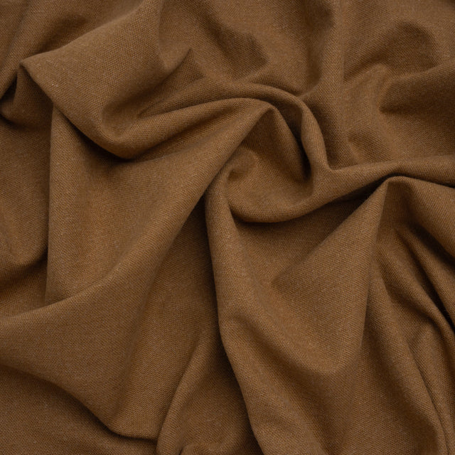 Brushed Cotton and Linen Woven - Hazelnut - British Imported