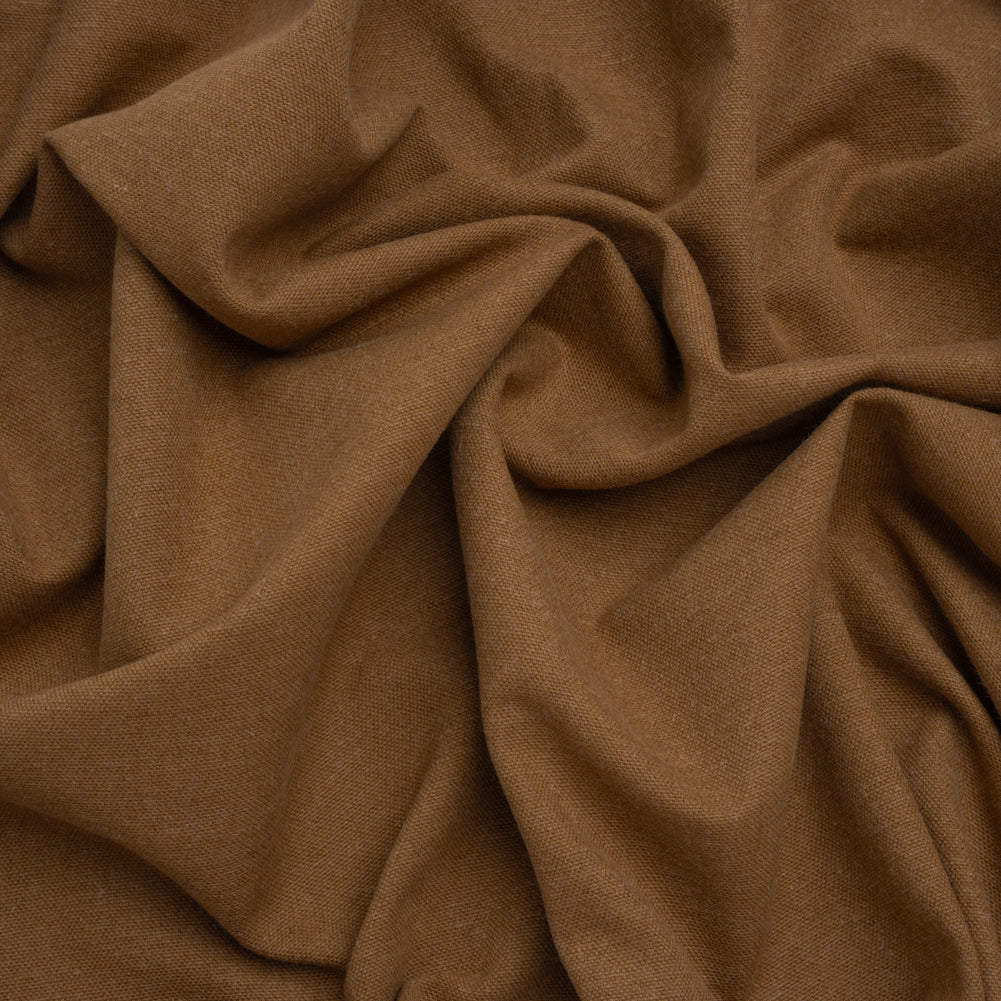 Double Wide Brushed Cotton and Linen Woven - Hazelnut - British Imported