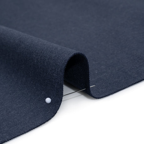 Double Wide Brushed Cotton and Linen Woven - Indigo - British Imported